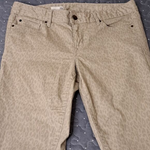 Gap Always skinny tan leopard print jeans size 30 - Picture 2 of 6